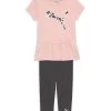 Puma Little Girl's 2-Piece Peplum T-Shirt & Leggings Set For Kids