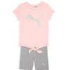 Puma Little Girl’s 2-Piece Logo Jersey T-Shirt & Biker Shorts Set For Kids -Cheap Sophia Webster Store unnamed file 47