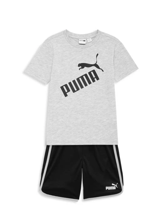 Puma Little Boy's 2-Piece T-Shirt And Shorts Set For Kids Light Heather Grey 3 Puma Little Boy's 2-Piece T-Shirt And Shorts Set For Kids Light Heather Grey