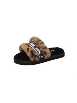 Puma Little Girl's & Girl's Fluff Cheetah Slippers For Kids