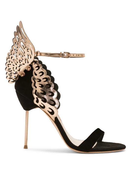 Sophia Webster Evangeline Metallic Leather & Suede Sandals 3 Sophia Webster Evangeline Metallic Leather & Suede Sandals