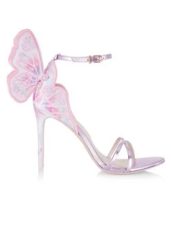 Sophia Webster Chiara Butterfly Embroidered Ankle-Strap Sandals
