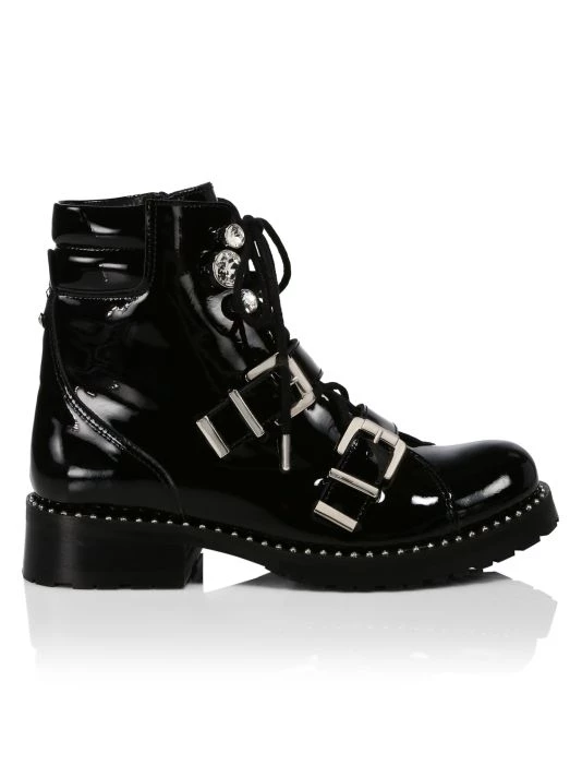 Sophia Webster Ziggy Crystal-Embellished Patent Leather Biker Boots 3 Sophia Webster Ziggy Crystal-Embellished Patent Leather Biker Boots