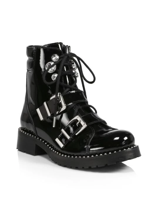 Sophia Webster Ziggy Crystal-Embellished Patent Leather Biker Boots 4 Sophia Webster Ziggy Crystal-Embellished Patent Leather Biker Boots - Image 2
