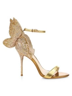 Sophia Webster Chiara Embellished Glitter & Metallic Leather Sandals