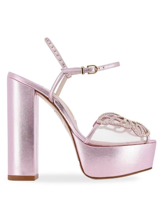 Sophia Webster Farfalla Metallic Leather Embellished Platform Sandals 3 Sophia Webster Farfalla Metallic Leather Embellished Platform Sandals